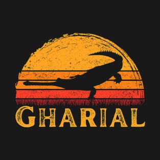 Gharial Vintage Retro Sunset Silhouette T-Shirt