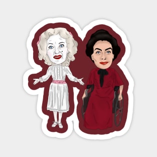 Whatever happened to Baby Jane, Bette Davis, Joan Crawford Inspired Illustration Magnet