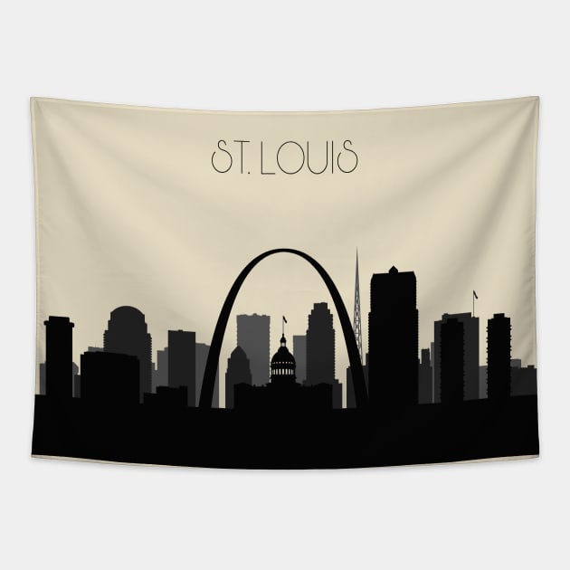 St. Louis Skyline Tapestry by inspirowl