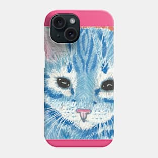 Blue kitten cat  face Phone Case