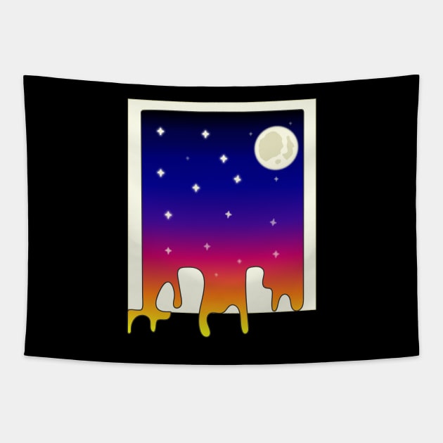 Dripping Polaroid Twilight Sky Tapestry by gabyshiny