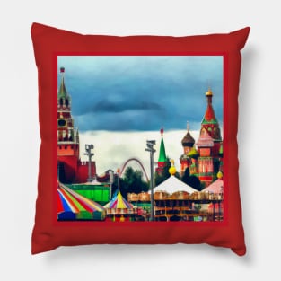 Red Square Circus Pillow