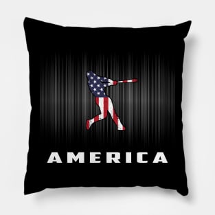 America Flag Baseball Player I Love American Men Women Pillow