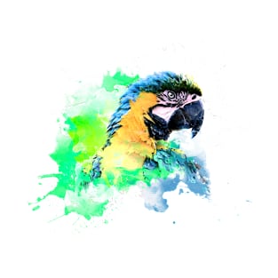 Aquarell Splatter Macaw Parrot T-Shirt