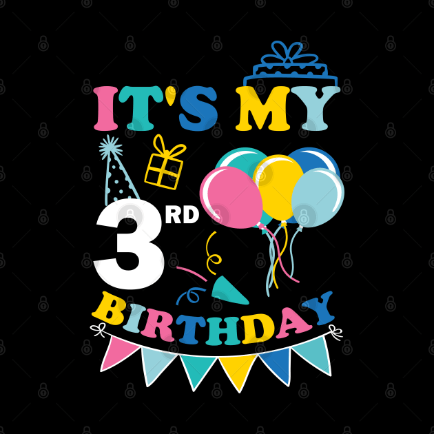 Kids It's My 3rd Birthday Celebrating three years by greatnessprint