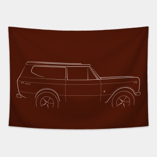 International Harvester Scout 2 - profile stencil, white Tapestry