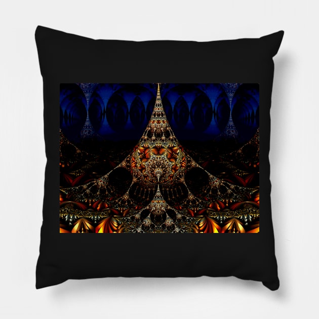 Fractal Art Deco Stalagmite Pillow by sciencenotes