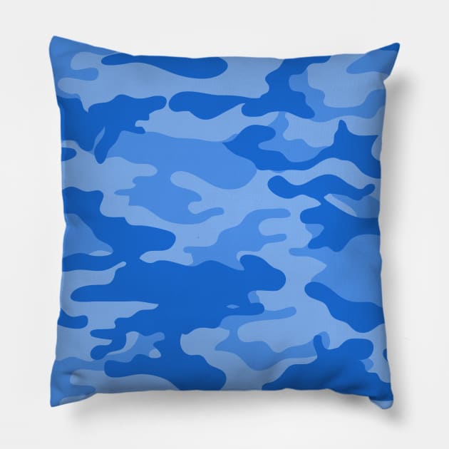 Blue Camouflage Pillow by flimflamsam