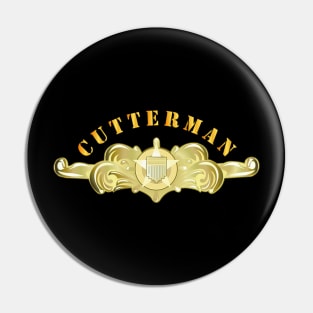 USCG - Cutterman Badge - Officer - Gold w Top Txt Pin