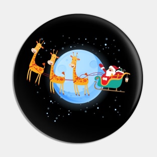 Santa Claus Riding giraffe Pin