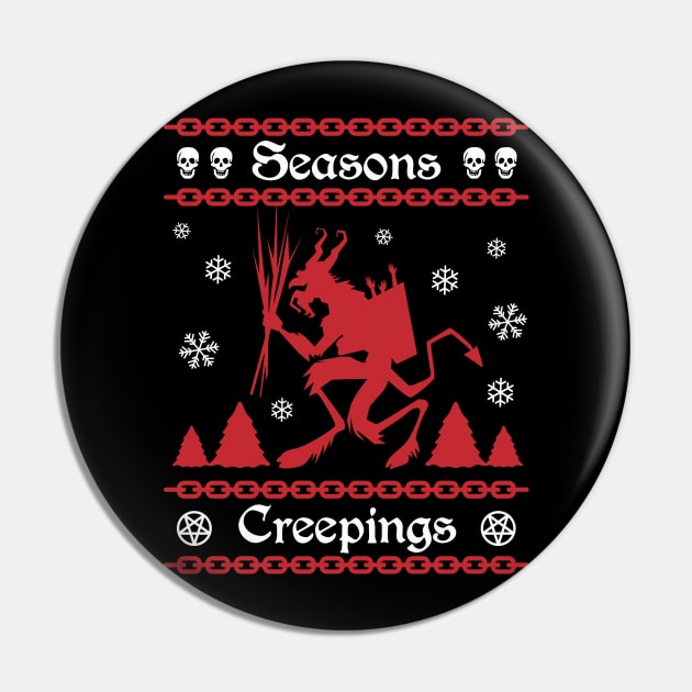 Krampus Ugly Sweater Seasons Creepings Pin by PUFFYP