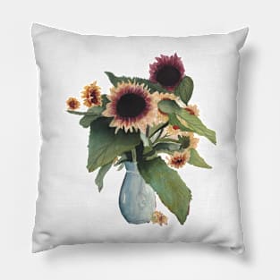 Watercolor Sunflower Bouquet Pillow