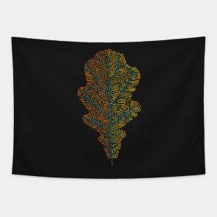 Topographic Mountain Oak Leaf Tapestry