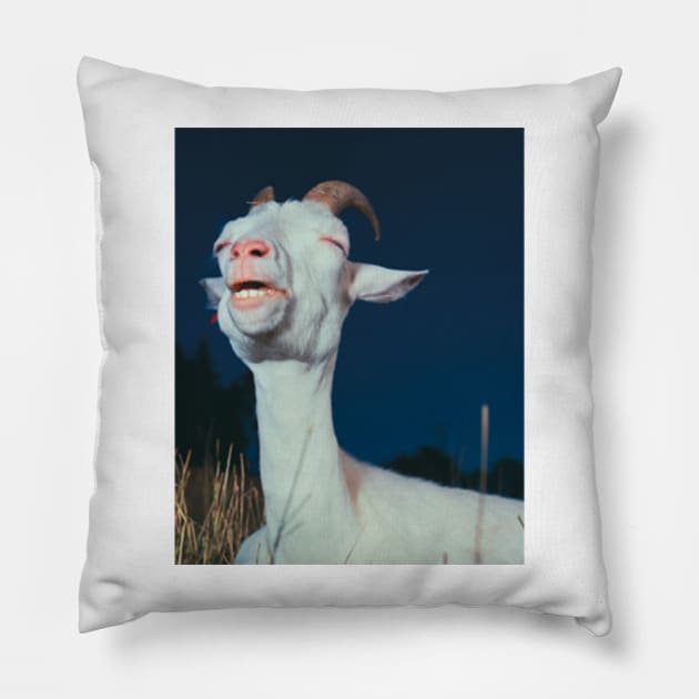 Guilty Pleasure Goat Pillow by FlashmanBiscuit