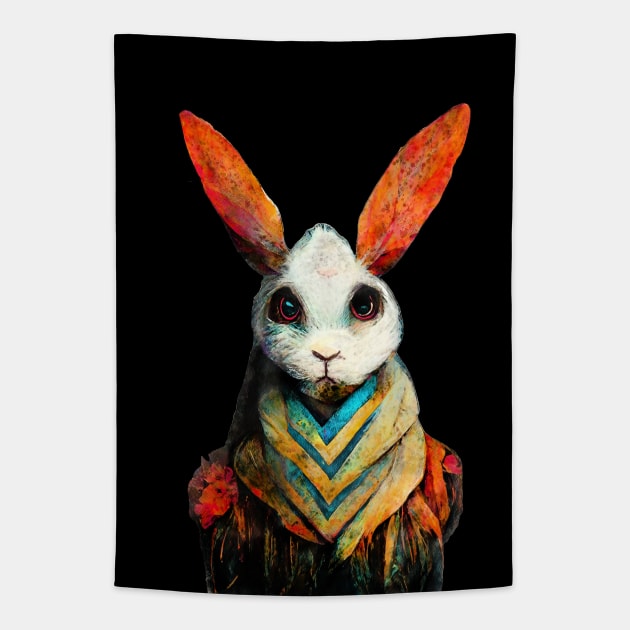 Rabbit watercolor painting #rabbit Tapestry by JBJart