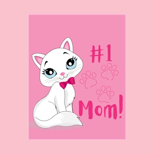 #1 cat mom pink T-Shirt