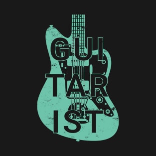 Guitarist Electric Guitar Body Surf Green Color T-Shirt