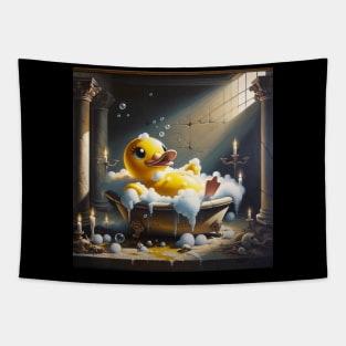 Bubbly Duck Delight: Quirky Bubble Bath Day Tapestry