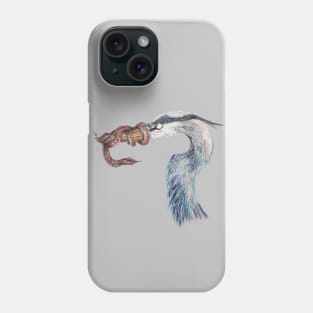 Snake Blue Heron Phone Case