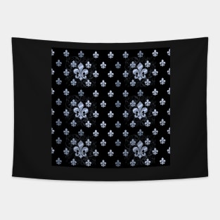 Fleur de Lys-Black & Silver2 Tapestry