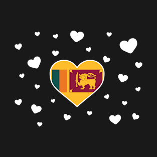 Sri Lanka  love flag heart designs T-Shirt