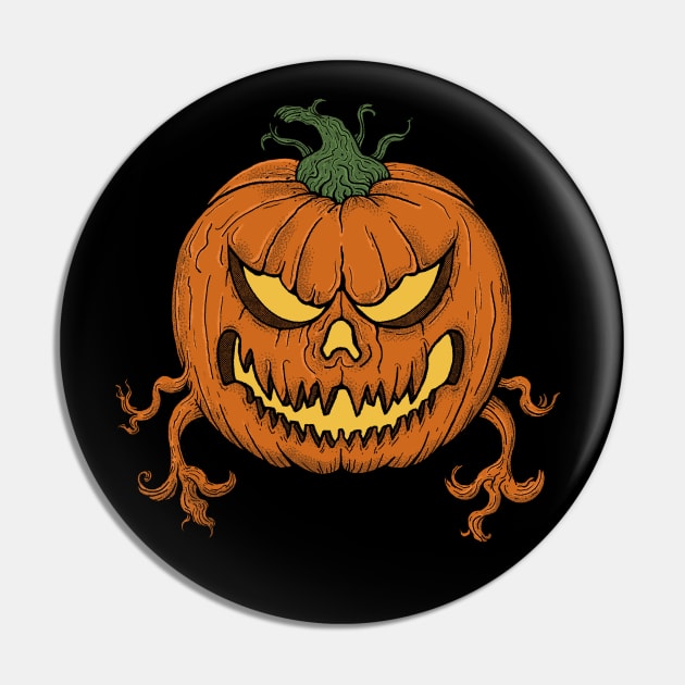 Scary Pumpkin Head Pin by RGB Ginger