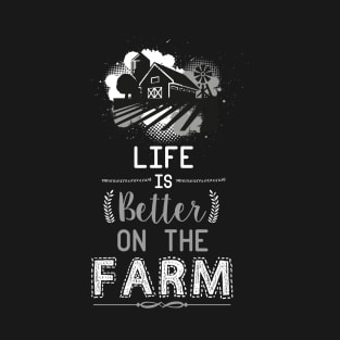 Life is better on the Farm Shirt with Graphic shades illustration T-Shirt