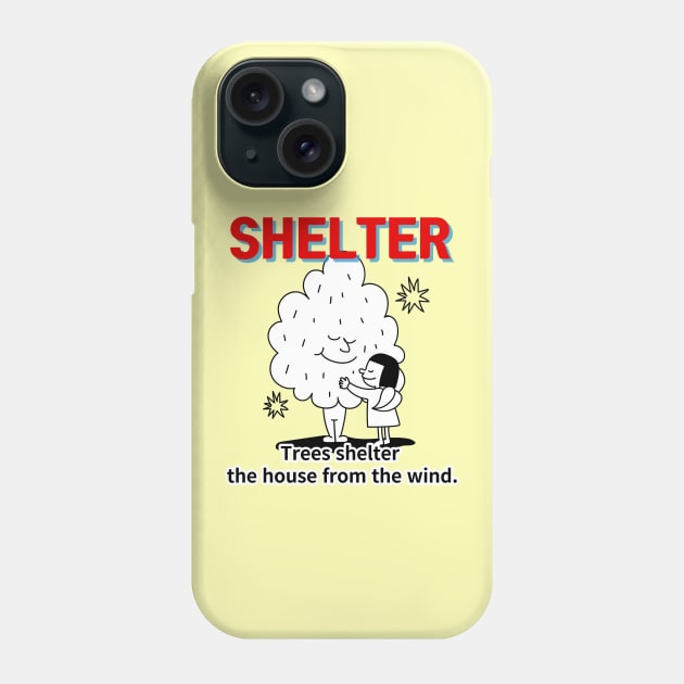 shelter ,Trees shelter  the house from the wind. Phone Case by zzzozzo