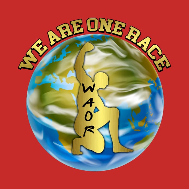 We Are One Race movement tee shirt by W-A-O-R