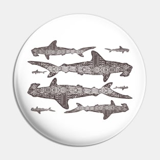 Surf Hammerhead Sharks Internal Hawaiian Pattern Pin