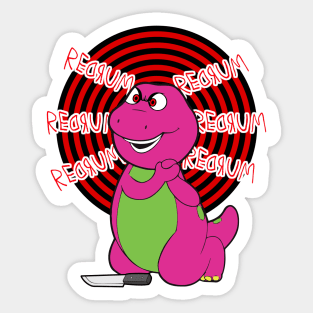 Barney tyrannosaur rex illustration Sticker for Sale by JCockney977