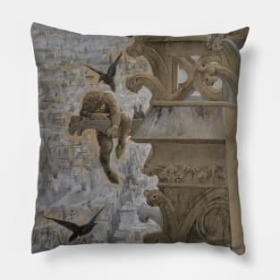 "Notre Dame de Paris" by Luc-Olivier Merson (1881) - original painting cleaned and restored Pillow