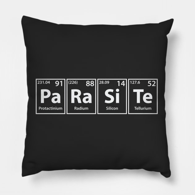 Parasite (Pa-Ra-Si-Te) Periodic Elements Spelling Pillow by cerebrands