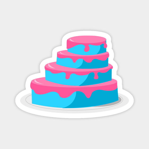 Blue and Pink Cake Magnet by traditionation