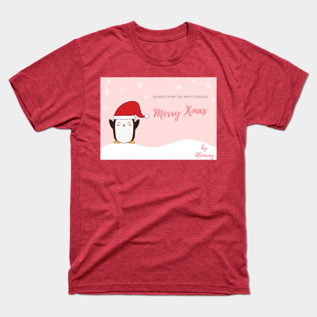 Disover Kawaii Penguin Wishes Merry Christmas - Santa Christmas - T-Shirt