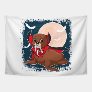 Vampire Seal Halloween Awesome Vampire Fangs Tapestry