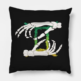 Gemini Bones - Black Outline Pillow