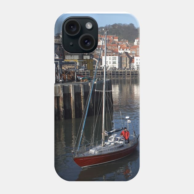 The Ayesha leaves harbour, Scarborough, UK Phone Case by richflintphoto