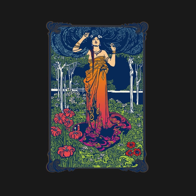 Art Nouveau Lady (orange/red) by Soth Studio