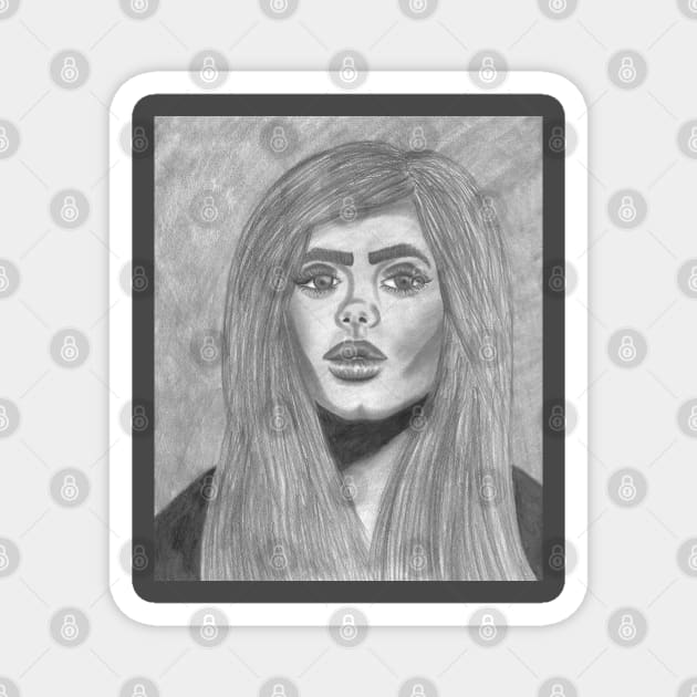 Female portrait Magnet by ArtbySarahJ