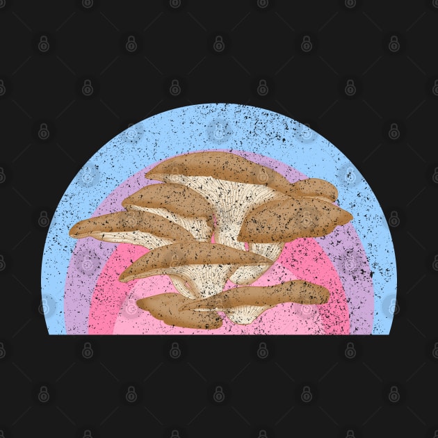 Colored Detailed Vintage Oyster Mushrooms by Artistic Design