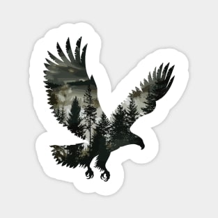 Majestic Forest Nature Eagle Silhouette Magnet