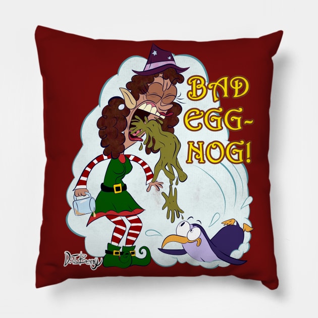 Bad Eggnog! Pillow by D.J. Berry