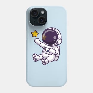 Cute Astronaut Sitting With Star Cartoon Phone Case