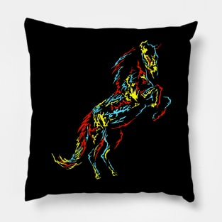 horse abstract colorful Pillow