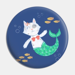 Cute Mermaid Cat (Mercat) Pin
