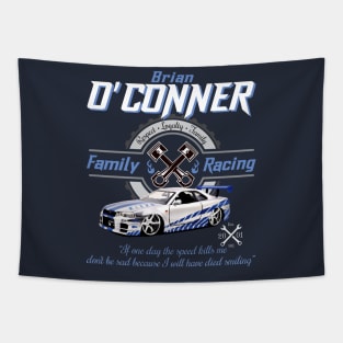 Brian O'Conner Family Racing Fast and Furious Tribute Tapestry