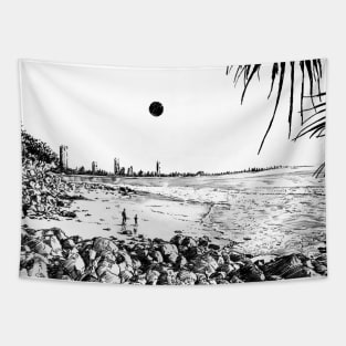 Beach scene Tapestry