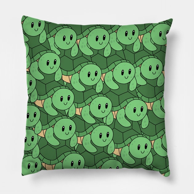 Green Sea Turtle Pattern Pillow by pako-valor