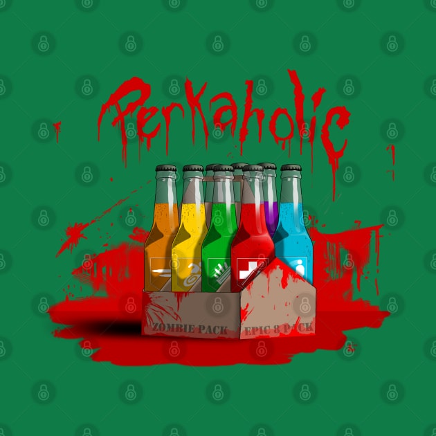 Zombie 8-Pack Bloodied Perkaholic on Lime Green by LANStudios